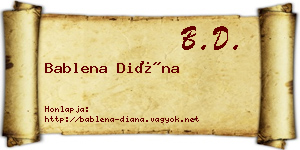 Bablena Diána névjegykártya