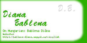 diana bablena business card