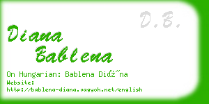 diana bablena business card